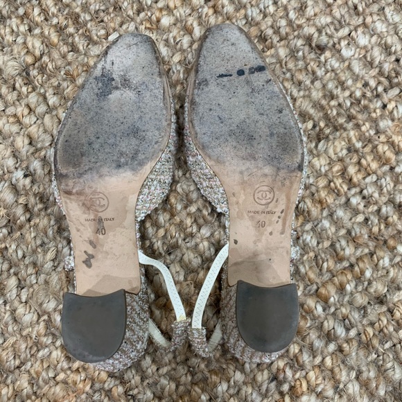 chanel pink tweed slingbacks size 40 - Picture 3 of 4